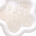 Perles en résine blanc crème en forme de lapin avec fini mat pour bijoux artisanaux - Lapin (15x12mm) / 2 Pièces/Paquet (Trou env. 1 mm) / Blanc Transparent
