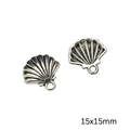 Antiksilberne Muschel-Anhänger für DIY-Schmuck, 15x15mm Legierung Anhänger - Muschel