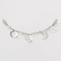 Catena argentata con perle rosa e ciondoli a luna per creazione bracciali fai-da-te - 1 Pezzo/Confezione / Stile 06 Catena Argentata