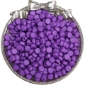Perles en acrylique mat violet foncé pour la fabrication de bijoux et bracelets - 50 Pcs/Paquet / Violet foncé