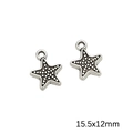 Antiksilberner Sternanhänger mit Punkttextur und 15,5x12mm Maßen für DIY-Schmuck - Mango Pentagramm