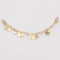 Bracciale catena di sicurezza dorata con perle rosa e ciondoli lucidi a stella - 1 Pezzo/Confezione / Stile 07 Catena Dorata