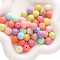 Cuentas redondas de acrílico mate de colores para joyería DIY y pulseras caseras - 14mm (Agujero aprox. 1.5mm, aprox. 34 piezas)