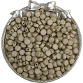 Perles en acrylique kaki mat plat rond dans un plateau argenté pour bijoux DIY - 50 Pcs/Paquet / Café Clair