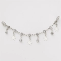 Catena placcata argento con zirconi tondi e ciondoli a stella per braccialetti fai-da-te - 1 Pezzo/Confezione / Stile 08 Catena Argentata