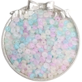 Mixed pastel macaron glass spacer beads for DIY jewelry making in a silver vintage tray - 3x6mm (Approx. 50 Pieces/Pack) / Macarons
