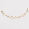 Catenina dorata con stelle e lune con zirconi per creazione di gioielli fai da te - 1 Pezzo/Confezione / Stile 09 Catena Dorata
