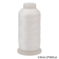0.8mm white nylon thread spool for DIY jewelry making and hand weaving, 270 meters long - 12 Ply White approx 270m/Roll