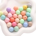 Cuentas redondas acrílicas mate en colores macaron para creación de joyería DIY - 16mm (Agujero aprox. 2mm, aprox. 23 piezas)