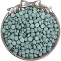Perles en acrylique rondes plates vert sauge mat avec double trou pour bijoux artisanaux - 50 Pcs/Paquet / Bleu gris