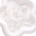 25mm Aurora iridescent butterfly resin charm for DIY jewelry and nail art - 20 Pieces/Pack (25x25mm) / Beige