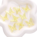Translucent iridescent 25mm yellow resin butterfly charms for DIY jewelry and accessories - 20 Pieces/Pack (25x25mm) / Yellow