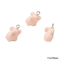 Three 11x19mm matte pink cartoon pig charms for DIY jewelry making and crafts - Little Pig (11x19mm) (1 Piece/Pack)