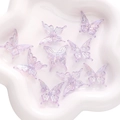 Eight iridescent purple resin butterfly charms for DIY jewelry and hair accessories - 20 Pieces/Pack (25x25mm) / Purple