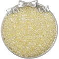 Light yellow rainbow glass seed beads in a silver tray with bow decoration - 10g/Pack (2x4mm) / Light Yellow