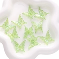 Green translucent butterfly charms with iridescent finish for DIY jewelry crafts - 20 Pieces/Pack (25x25mm) / Green