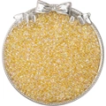Iridescent yellow glass seed beads with AB coating in a silver decorative tray - 10g/Pack (2x4mm) / Dark Yellow