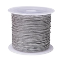 Filo metallico intrecciato grigio argento su rocchetto per gioielli fai da te - 15 capi 1 mm 15 m/rotolo / Argento