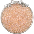 Iridescent peach glass seed beads displayed in a vintage silver bow tray for DIY jewelry - 10g/Pack (2x4mm) / Shrimp Red