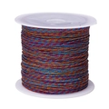 Cordino intrecciato arcobaleno in rocchetto per la creazione di braccialetti fai-da-te - Multicolore Profondo