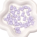 Cute light purple acrylic bear charms with silver metal rings for DIY jewelry making - 11x21mm (5 Pieces) / Purple