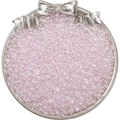 Pink iridescent round glass seed beads for DIY jewelry making displayed in a vintage tray - 10g/Pack (2x4mm) / Light Pink