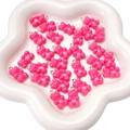 Peach pink acrylic mini bear pendants for DIY bracelets with silver jump rings - 11x21mm (5 Pieces) / Rose Red