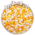 Perles de verre 5mm en blanc, jaune et orange pour la création de bijoux DIY et artisanat - 10g/Paquet (env. 60 pièces) / Série Jaune