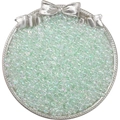 DIY colorful mint green glass seed beads with aurora coating in a silver tray - 10g/Pack (2x4mm) / Light Green