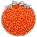 Perles de rocaille orange 5mm en verre pour bijoux DIY dans un plateau argenté décoratif - 10g/Paquet (env. 60 pièces) / Jaune Orangé