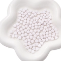 Perline bianche a cuore 7mm in acrilico per creazione gioielli fai-da-te in ciotola - 7mm (50 Pezzi/Confezione) / Bianco