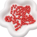 Perline cuore rosso opaco 7mm in acrilico con foro per creazione gioielli fai da te - 7mm (50 Pezzi/Confezione) / Rosso