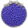 Perles en verre bleu foncé 5mm dans un plateau argenté pour bijoux DIY - 10g/Paquet (env. 60 pièces) / Bleu Bois