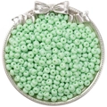 Perles de rocaille en verre vert clair 5mm pour bijoux DIY sur un plateau argenté - 10g/Paquet (env. 60 pièces) / Vert clair