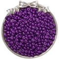 Perles d'espacement en verre violet 5mm dans un plateau argenté pour bijoux DIY - 10g/Paquet (env. 60 pièces) / Violet Aubergine