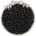 Perles en verre noir brillant de 5mm pour bijoux DIY sur un plateau argenté - 10g/Paquet (env. 60 pièces) / Noir