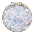 Holographic mixed shape sequins in floral and star patterns on a gold tray for DIY crafts - Mixed Shapes Style / 20g/Pack (3-10mm) / Mermaid White