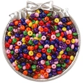 Mélange de perles en verre 5mm colorées pour création de bijoux DIY artisanaux - 10g/Paquet (env. 60 pièces) / Couleurs Vives