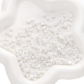 Flat round white glass spacer beads in a star-shaped ceramic tray for DIY jewelry making - 2x4mm (20 Pieces/Pack) / Porcelain White