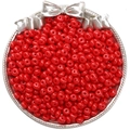 Perles de rocaille rouges de 5mm pour bijoux DIY dans un plateau argenté chic - 10g/Paquet (env. 60 pièces) / Rouge