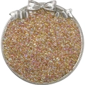 Iridescent champagne glass seed beads for DIY jewelry making in elegant silver bow tray - 10g/Pack (2x4mm) / Champagne