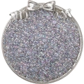 Iridescent lavender glass seed beads in a silver decorative tray for DIY jewelry - 10g/Pack (2x4mm) / Gray