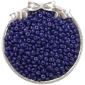 Perles de verre bleu foncé de 5mm pour création de bijoux dans un plateau argenté - 10g/Paquet (env. 60 pièces) / Bleu royal