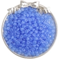 Light blue 6x3mm translucent glass spacer beads for DIY jewelry and bracelet making - 10g/Pack (Approx. 50-55 Pieces) / Dark Blue