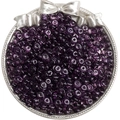 DIY purple 6x3mm glass seed beads for jewelry making in decorative silver tray - 10g/Pack (Approx. 50-55 Pieces) / Purple