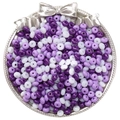 Perles en verre 5mm style peinture à l'huile violet et blanc pour bracelets DIY - 10g/Paquet (env. 60 pièces) / Série Violette