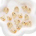 Cuentas de vidrio con forma de pez amarillo y rayas blancas para bisutería DIY 14pzs - 1 Pieza por Paquete / Pez Beige (18x15mm)