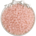 6x3mm light pink translucent glass rondelle beads for DIY jewelry making in a silver tray - Pink