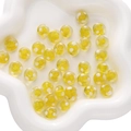 Bright yellow transparent glass beads with white polka dots and spiral texture for DIY - 1 Piece/Pack (Approx 12x8mm) / Yellow