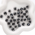 Polka dot black and white handmade glass beads for DIY jewelry making and bracelets - 1 Piece/Pack (Approx 12x8mm) / Black